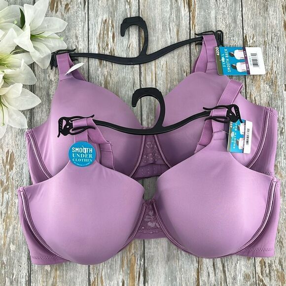 Women's Lightly Lined Smoothing Underwire Bra 2-Pack Size 42DD - Picture 1 of 7